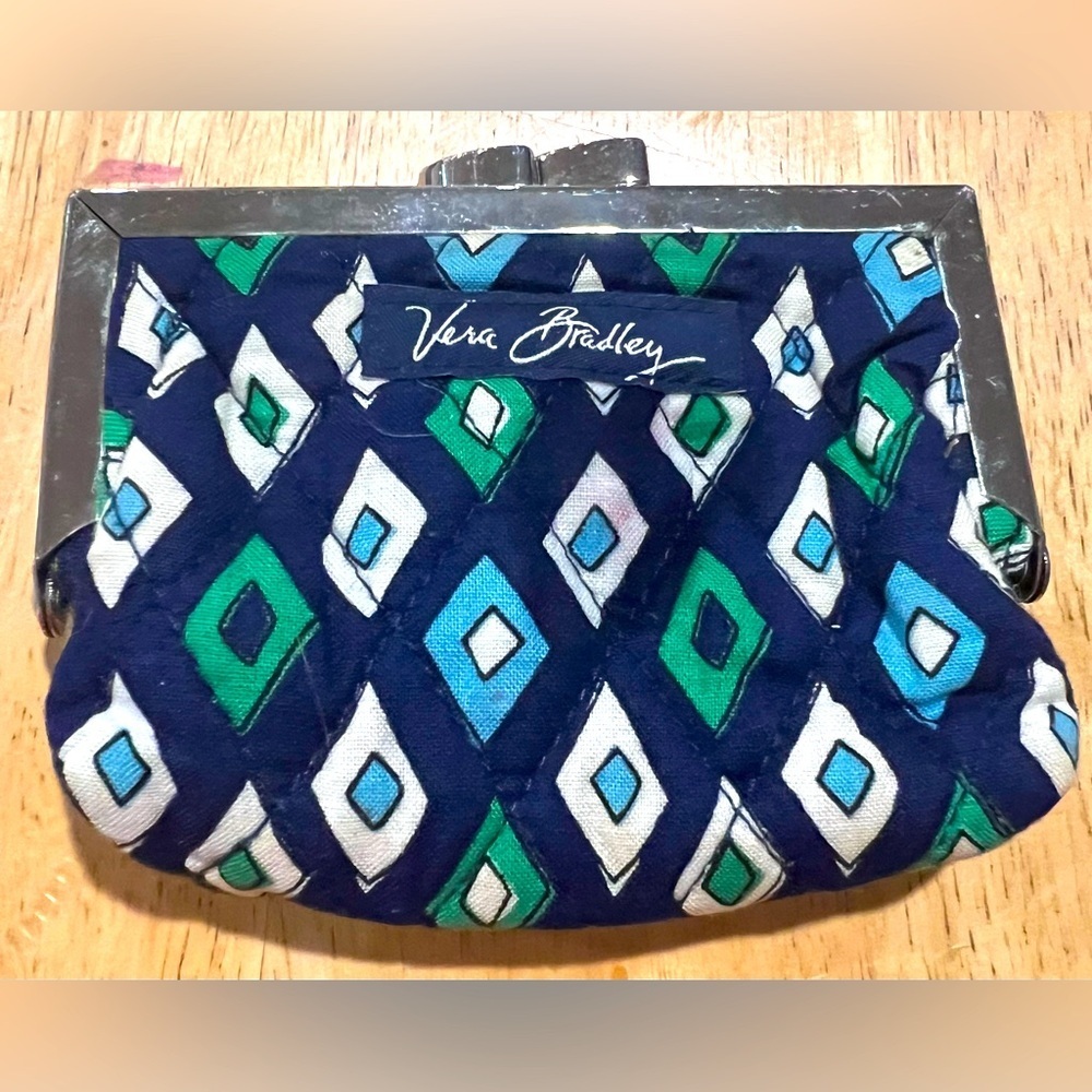 Vera Bradley Mediterranean Kisslock Mosaic Coin Purse Small Wallet